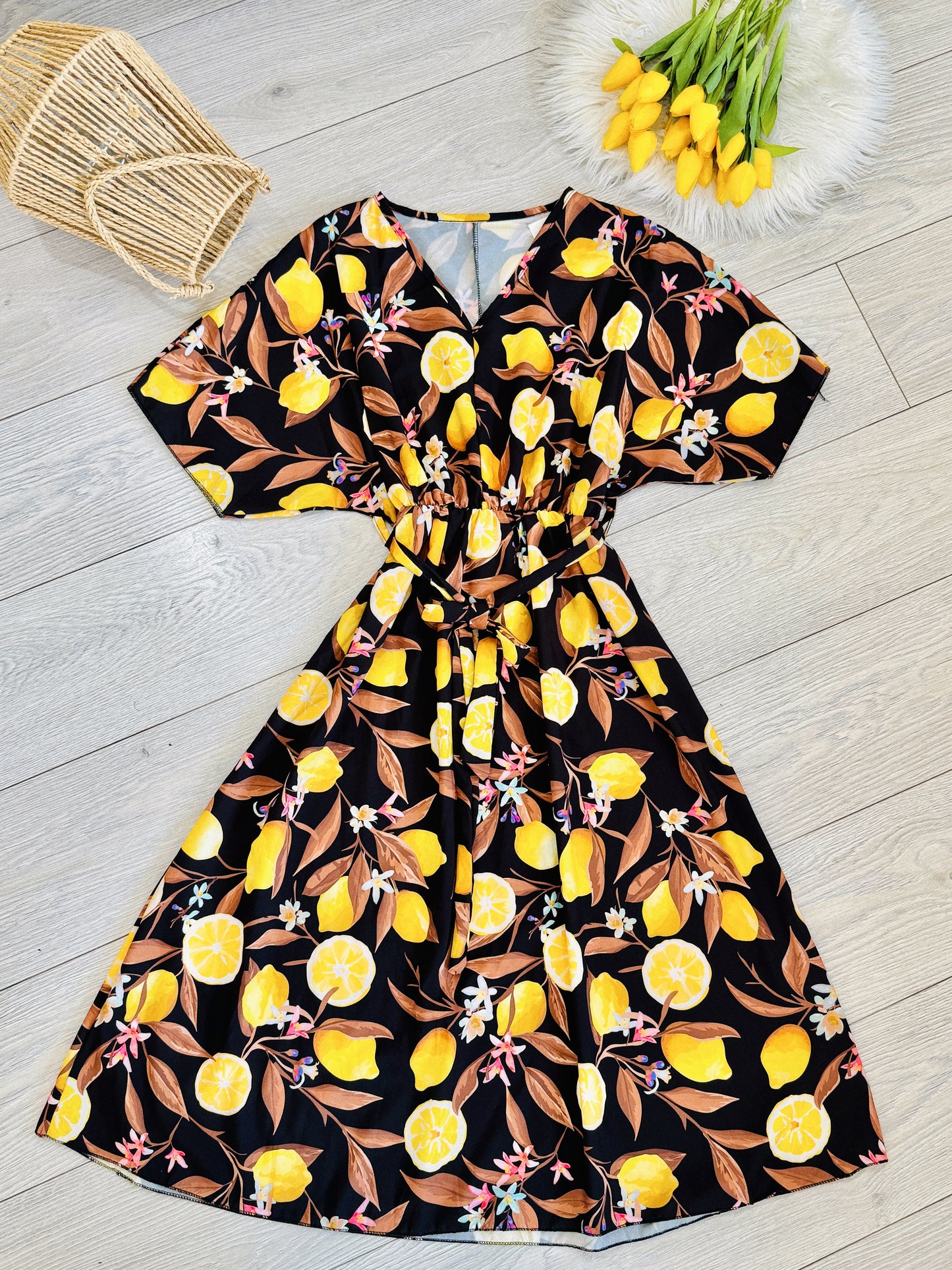 Rochie lejeră cu imprimeu Lime.