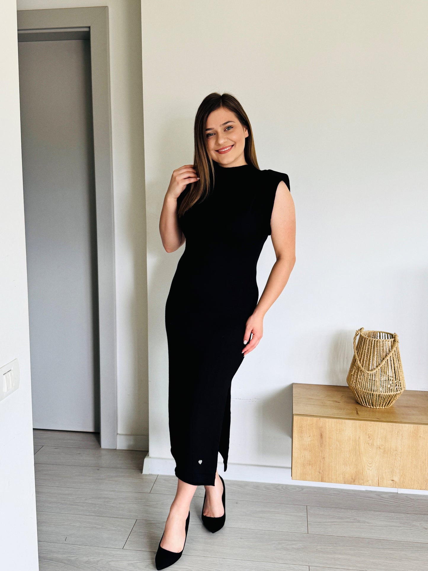 Rochie tricotată fără mâneci